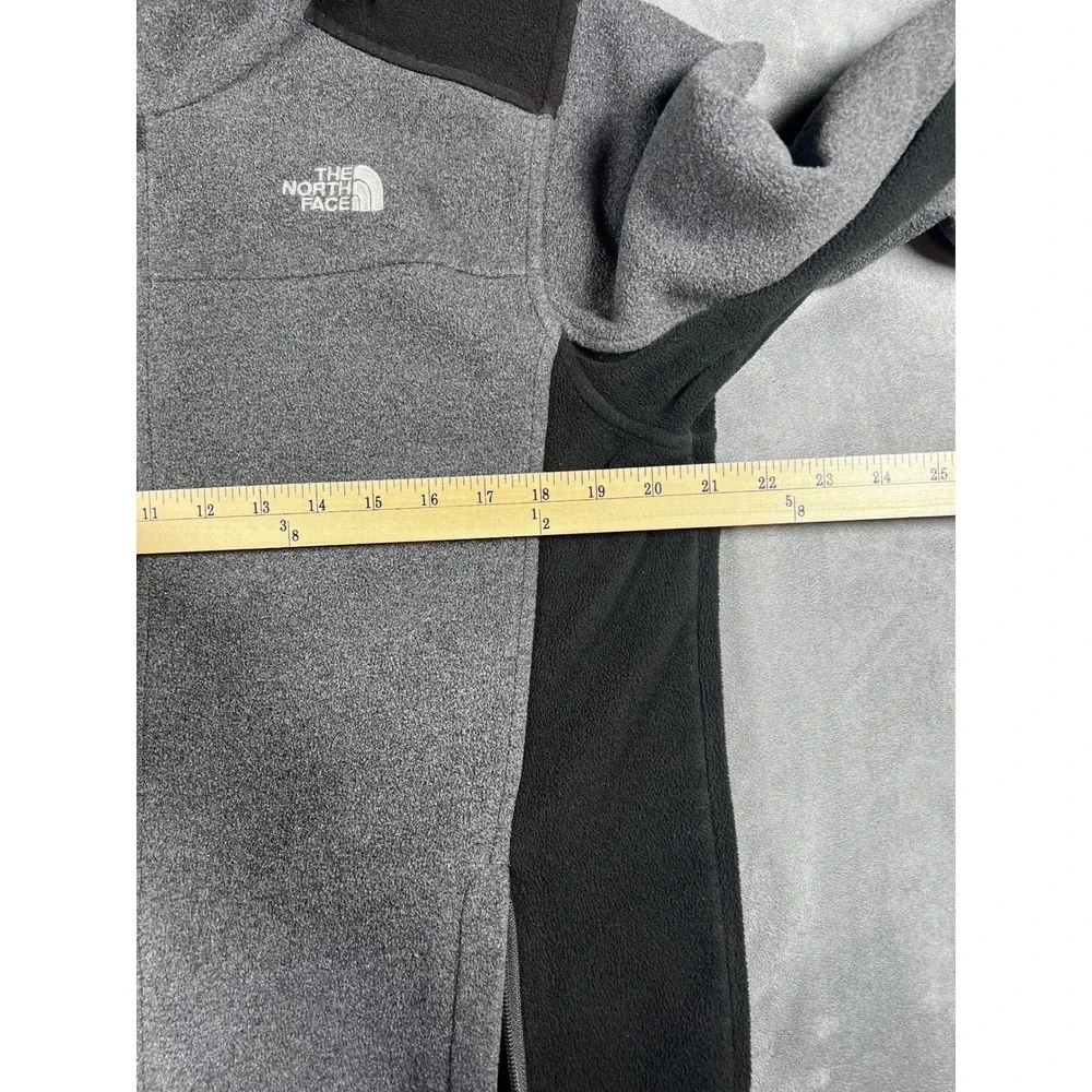 The North Face Jacket Mens Medium Gray Black Fleece Full Zip Outdoor‎ Hiking